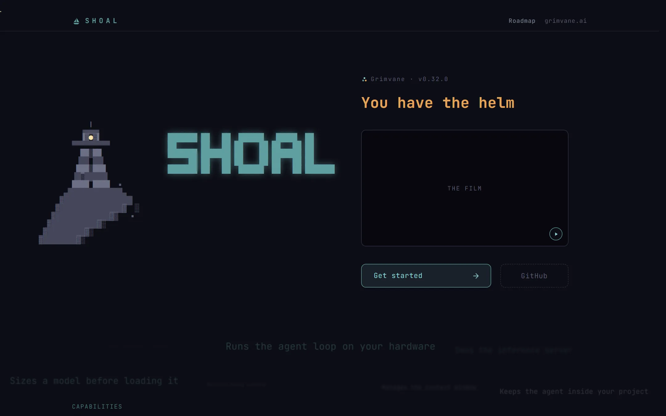 Full page render of shoal.grimvane.ai.